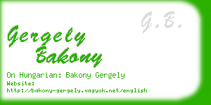 gergely bakony business card